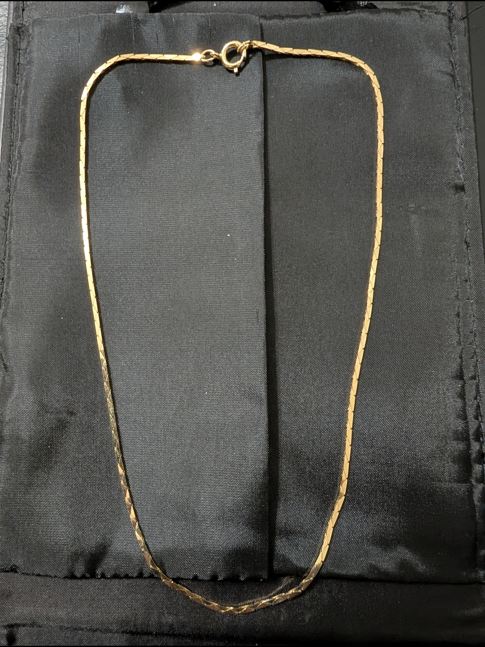 Gold Toned Texture Flat 16" Chain